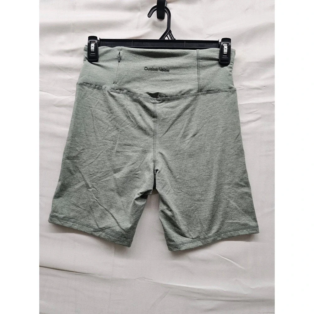 Outdoor Voices Womens CloudKnit Bike Shorts Green Polyester Blend Workout Size L